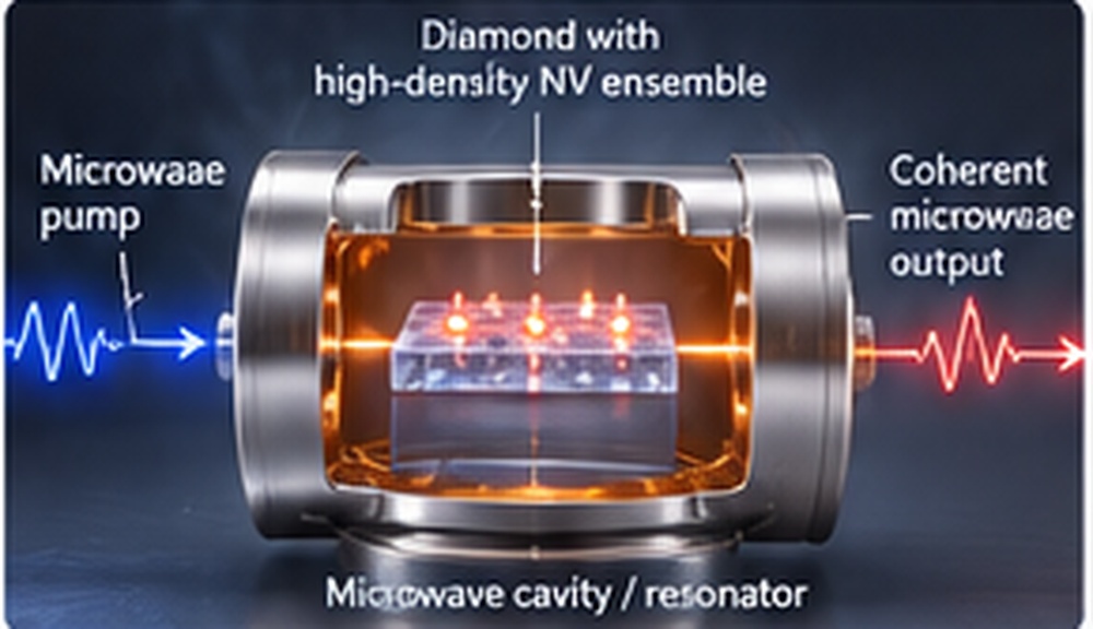 NV ensemble diamond in a microwave resonator for maser research