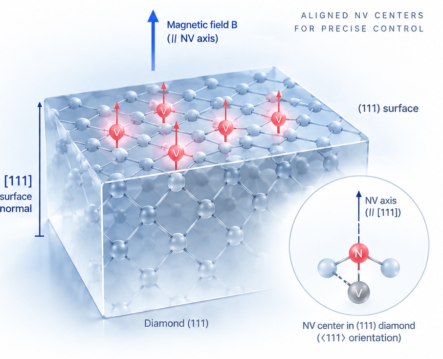 Diamond 111 NV alignment and magnetic field geometry