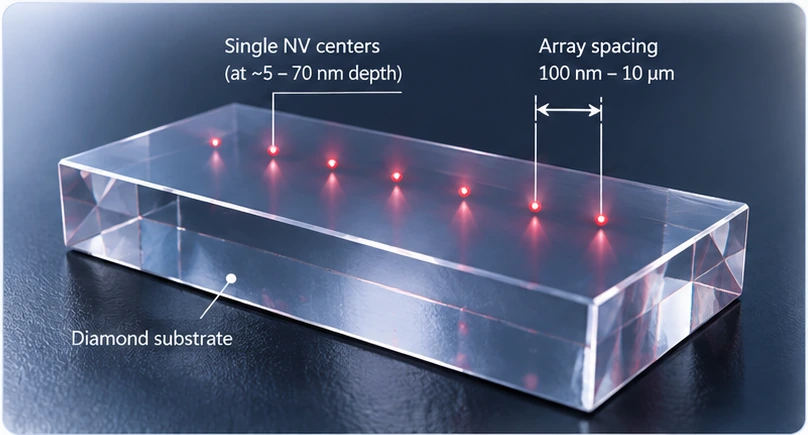 Three-dimensional shallow single-NV sparse array in diamond with custom spatial pattern and 5–70 nm depth