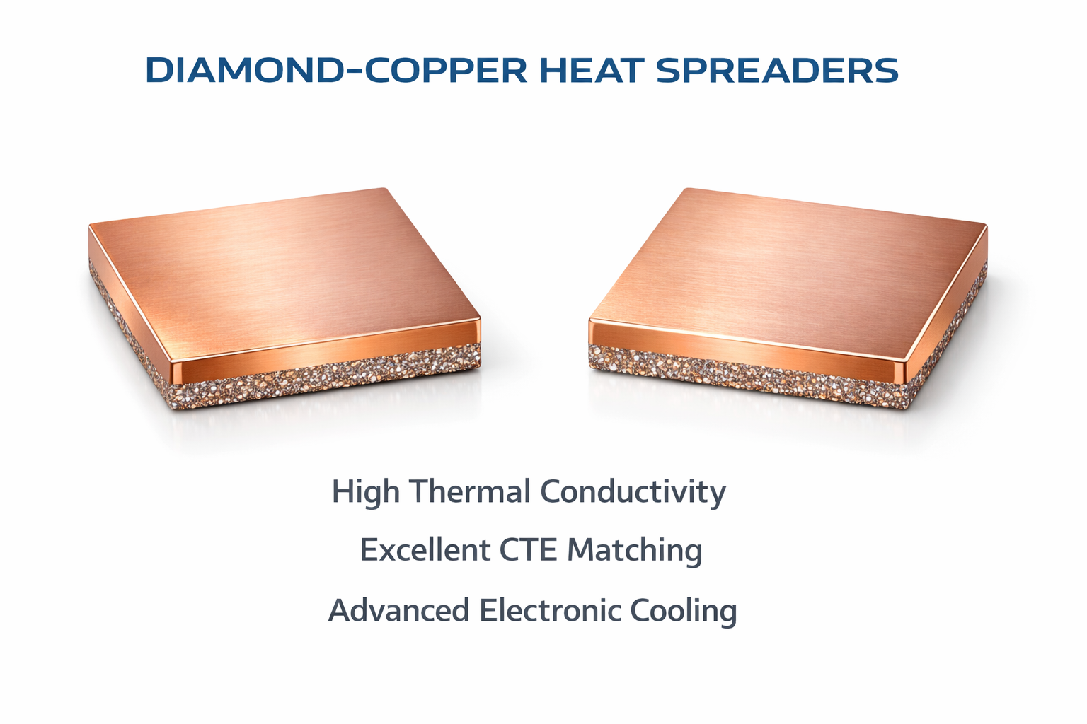 Diamond-copper heat spreaders for advanced electronic cooling